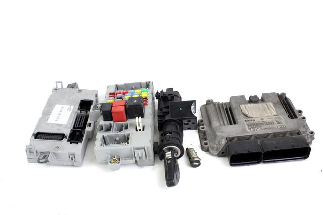 51806558 KIT ACCENSIONE AVVIAMENTO ALFA ROMEO 147 R 1.9 D 88KW 5M 3P (2008) RICAMBIO USATO CON CENTRALINA MOTORE, BLOCCHETTI ACCENSIONE APERTURA CON CHIAVE 0281012965 50504852 50513350