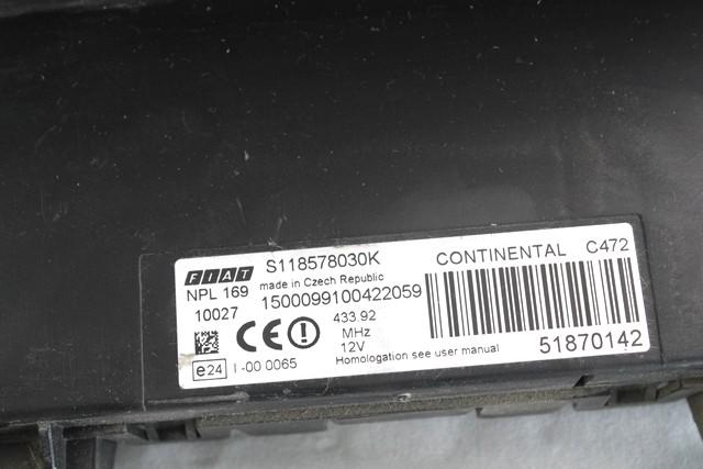 KOMPLET ODKLEPANJE IN VZIG  OEM N. 26621 KIT ACCENSIONE AVVIAMENTO ORIGINAL REZERVNI DEL FIAT PANDA 169 R (2009 - 2011) BENZINA/METANO LETNIK 2010