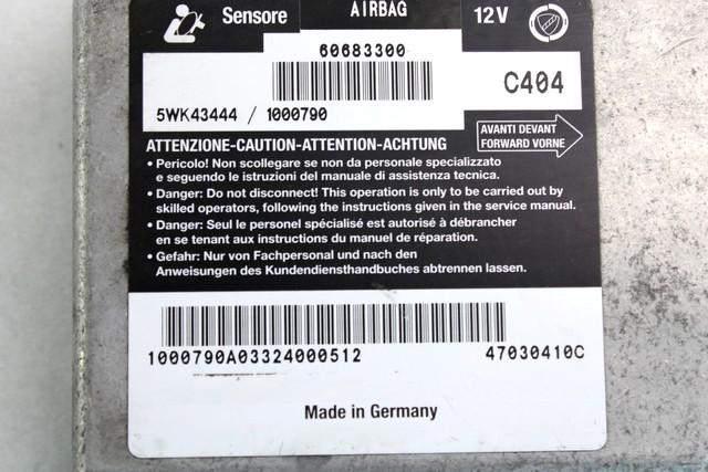 KIT AIRBAG KOMPLET OEM N. 17792 KIT AIRBAG COMPLETO ORIGINAL REZERVNI DEL ALFA ROMEO GT 937 (2003 - 2010) DIESEL LETNIK 2004