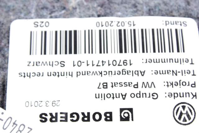 VRATNI PANEL OEM N. PNPDTVWPASSATB7SW5P ORIGINAL REZERVNI DEL VOLKSWAGEN PASSAT B7 362 365 BER/SW (10/2010 - 2015)DIESEL LETNIK 2012