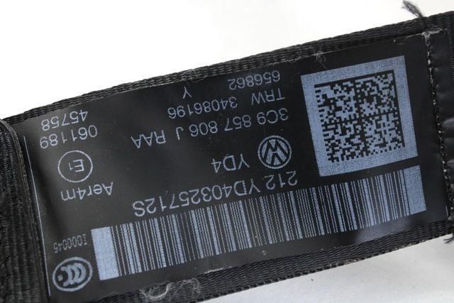 VARNOSTNI PAS OEM N. 3C9857806JRAA ORIGINAL REZERVNI DEL VOLKSWAGEN PASSAT B7 362 365 BER/SW (10/2010 - 2015)DIESEL LETNIK 2012