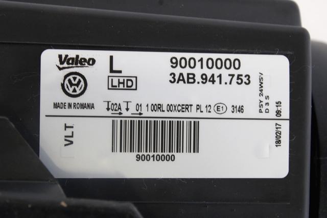 SPREDNJI LEVI ZAROMETI  OEM N. 3AB941753 ORIGINAL REZERVNI DEL VOLKSWAGEN PASSAT B7 362 365 BER/SW (10/2010 - 2015)DIESEL LETNIK 2013