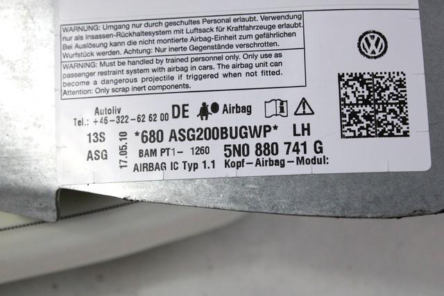 ZRACNA BLAZINA GLAVA LEVA OEM N. 5N0880741G ORIGINAL REZERVNI DEL VOLKSWAGEN TIGUAN 5N MK1 (2007 - 2011)DIESEL LETNIK 2010