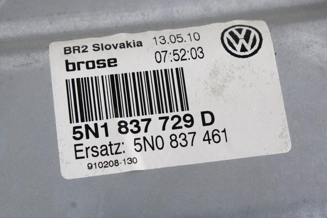 MEHANIZEM DVIGA SPREDNJIH STEKEL  OEM N. 23178 SISTEMA ALZACRISTALLO PORTA ANTERIORE ELETTR ORIGINAL REZERVNI DEL VOLKSWAGEN TIGUAN 5N MK1 (2007 - 2011)DIESEL LETNIK 2010