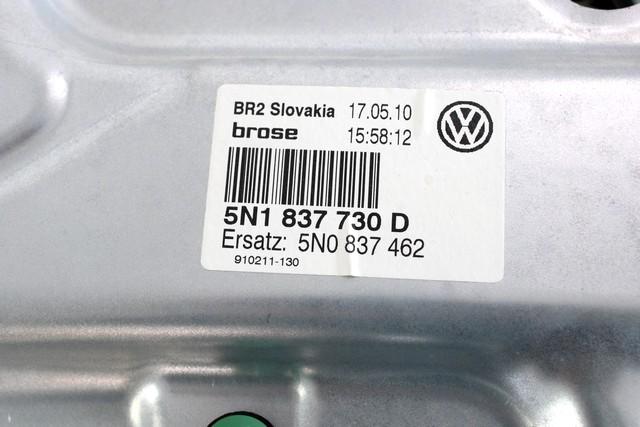 MEHANIZEM DVIGA SPREDNJIH STEKEL  OEM N. 23178 SISTEMA ALZACRISTALLO PORTA ANTERIORE ELETTR ORIGINAL REZERVNI DEL VOLKSWAGEN TIGUAN 5N MK1 (2007 - 2011)DIESEL LETNIK 2010