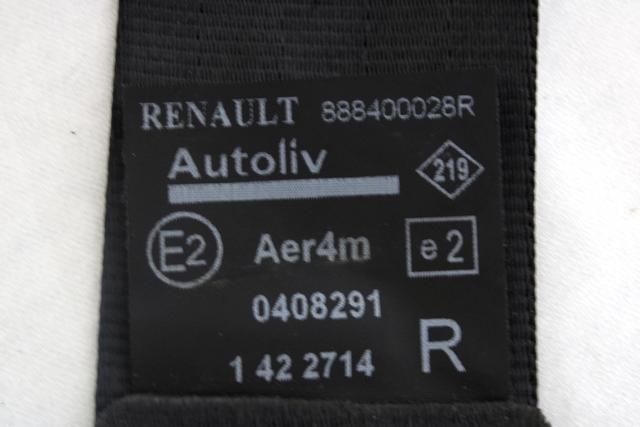 VARNOSTNI PAS OEM N. 888400028R ORIGINAL REZERVNI DEL RENAULT SCENIC XMOD / SCENIC JZ0/1 MK3 (2009 - 2012) DIESEL LETNIK 2012