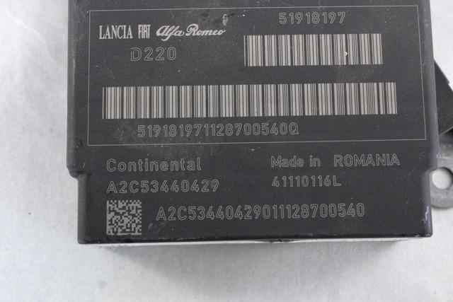 KIT AIRBAG KOMPLET OEM N. 1878 KIT AIRBAG COMPLETO ORIGINAL REZERVNI DEL FIAT PUNTO EVO 199 (2009 - 2012)  BENZINA LETNIK 2012