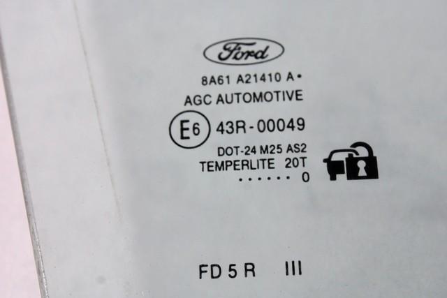 STEKLO SPREDNJIH DESNIH VRAT OEM N. 8A61-A21410-A ORIGINAL REZERVNI DEL FORD FIESTA CB1 CNN MK6 (09/2008 - 11/2012) BENZINA/GPL LETNIK 2010