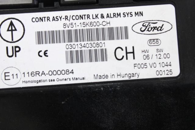 KOMPLET ODKLEPANJE IN VZIG  OEM N. 33333 KIT ACCENSIONE AVVIAMENTO ORIGINAL REZERVNI DEL FORD FIESTA CB1 CNN MK6 (09/2008 - 11/2012) BENZINA/GPL LETNIK 2010