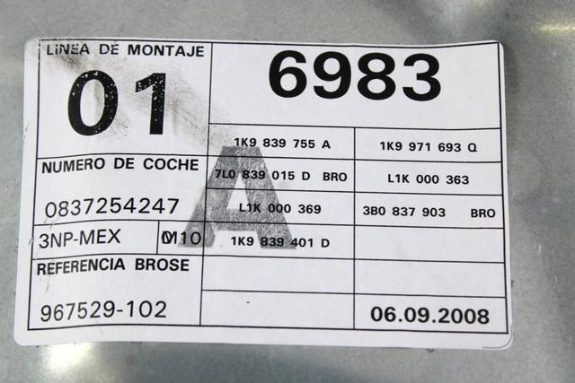 MEHANIZEM DVIGA ZADNJIH STEKEL  OEM N. 22555 SISTEMA ALZACRISTALLO PORTA POSTERIORE ELETT ORIGINAL REZERVNI DEL VOLKSWAGEN GOLF V 1K1 1K5 MK5 BER/SW (02/2004-11/2008) DIESEL LETNIK 2009