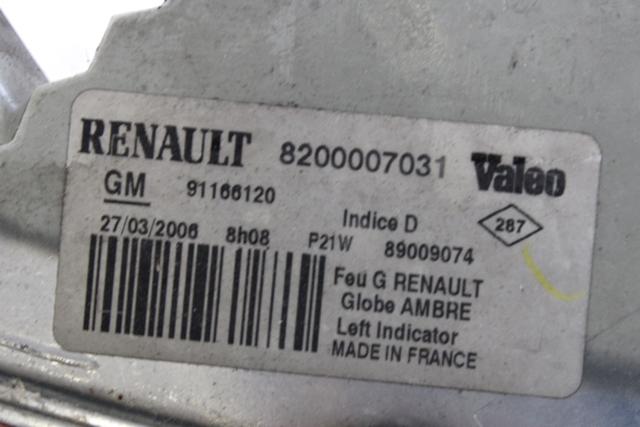 SPREDNJI INDIKATOR OEM N. 8200007031 ORIGINAL REZERVNI DEL RENAULT TRAFIC JL FL EL MK2 (2001 - 2014) DIESEL LETNIK 2003