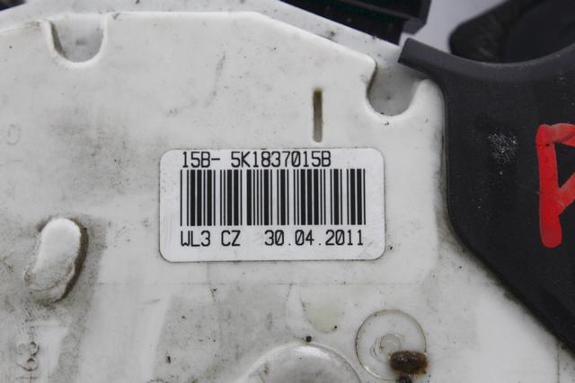 CENTRALNO ZAKLEPANJE PREDNIH LEVIH VRAT OEM N. 5K1837015B ORIGINAL REZERVNI DEL VOLKSWAGEN POLO 6R1 6C1 (06/2009 - 02/2014) DIESEL LETNIK 2011