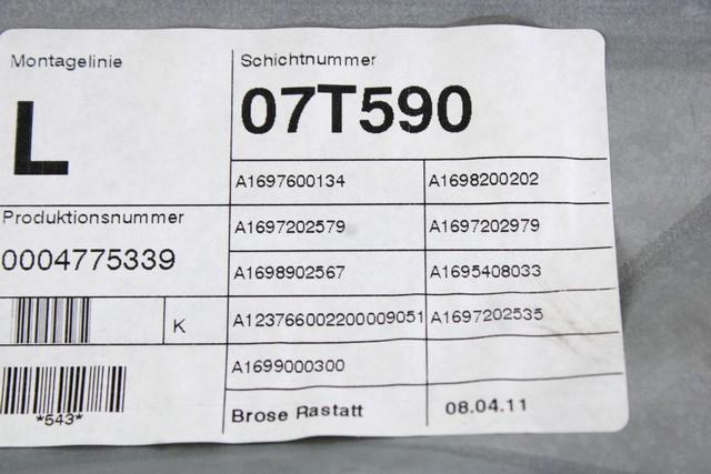 MEHANIZEM DVIGA SPREDNJIH STEKEL  OEM N. 18507 SISTEMA ALZACRISTALLO PORTA ANTERIORE ELETTR ORIGINAL REZERVNI DEL MERCEDES CLASSE B W245 T245 5P (2005 - 2011) DIESEL LETNIK 2011