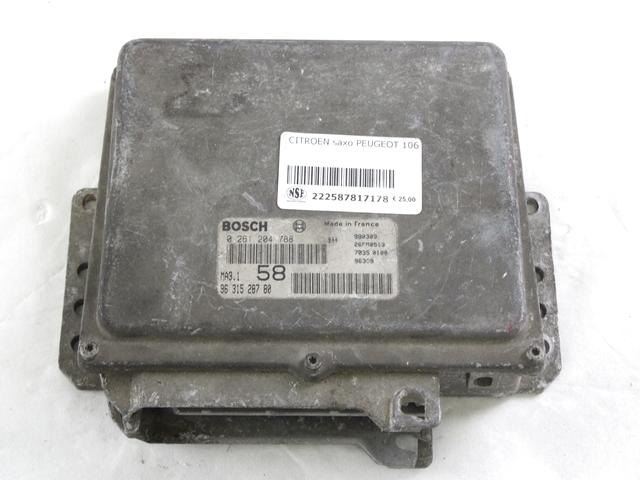 OSNOVNA KRMILNA ENOTA DDE / MODUL ZA VBRIZGAVANJE OEM N. 9631528780 ORIGINAL REZERVNI DEL PEUGEOT 106 1A 1C R (1996 - 2004) BENZINA LETNIK 2000