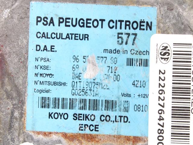 ELEKTRICNI SERVO VOLAN ENOTA OEM N. 9655757780 ORIGINAL REZERVNI DEL CITROEN C2 (2004 - 2009) BENZINA LETNIK 2005