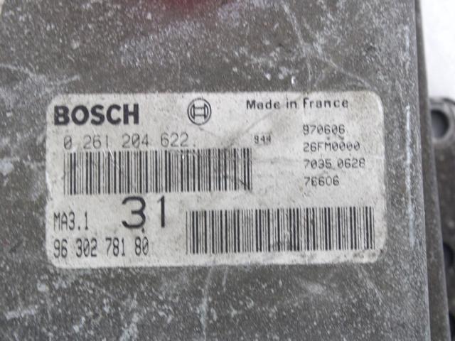 OSNOVNA KRMILNA ENOTA DDE / MODUL ZA VBRIZGAVANJE OEM N. 9630278180 ORIGINAL REZERVNI DEL PEUGEOT 106 1A 1C (09/1991 - 02/1996)BENZINA LETNIK 1995