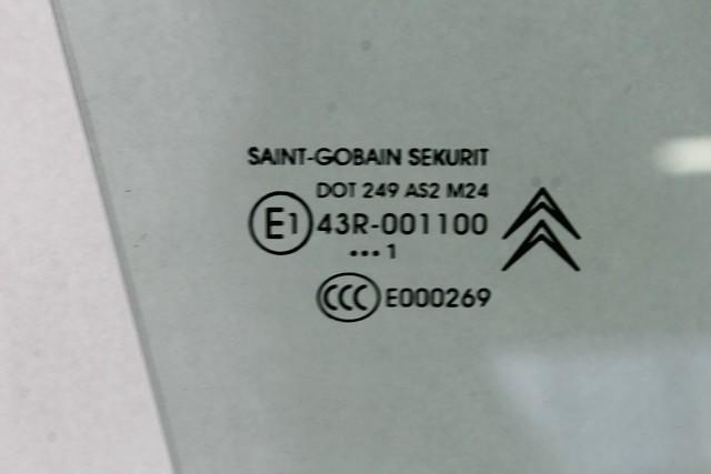 STEKLO SPREDNJIH DESNIH VRAT OEM N. 9806025980 ORIGINAL REZERVNI DEL CITROEN C4 PICASSO/GRAND PICASSO MK1 (2006 - 08/2013) DIESEL LETNIK 2011