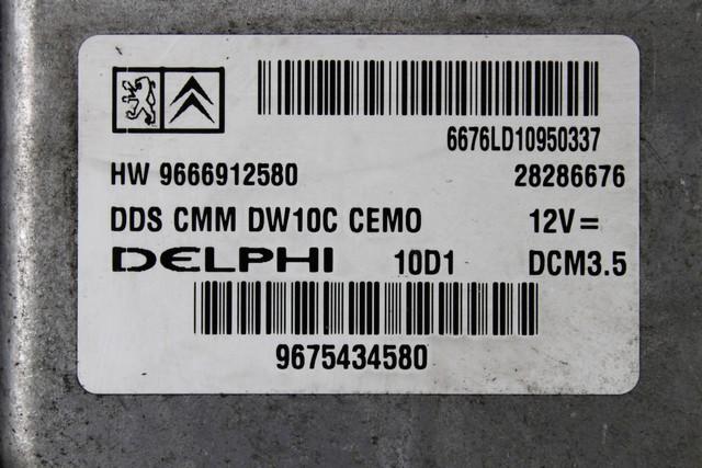 OSNOVNA KRMILNA ENOTA DDE / MODUL ZA VBRIZGAVANJE OEM N. 9675434580 ORIGINAL REZERVNI DEL CITROEN C4 PICASSO/GRAND PICASSO MK1 (2006 - 08/2013) DIESEL LETNIK 2011