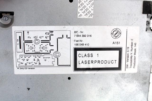 RADIO CD / OJACEVALNIK / IMETNIK HIFI OEM N. 156048410 ORIGINAL REZERVNI DEL ALFA ROMEO 147 937 R (2005 - 2010) DIESEL LETNIK 2005