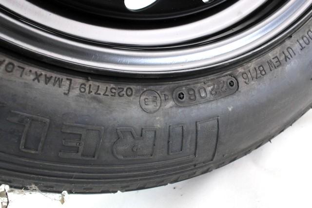 MALO REZERVNO KOLO OEM N. 17628 RUOTINO DI SCORTA ORIGINAL REZERVNI DEL FIAT PANDA 169 (2003 - 08/2009) BENZINA LETNIK 2009