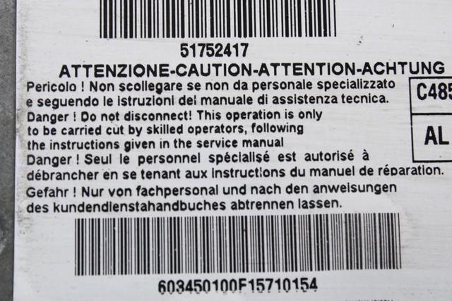 KIT AIRBAG KOMPLET OEM N. 17449 KIT AIRBAG COMPLETO ORIGINAL REZERVNI DEL LANCIA Y YPSILON 843 (2003-2006) BENZINA LETNIK 2005