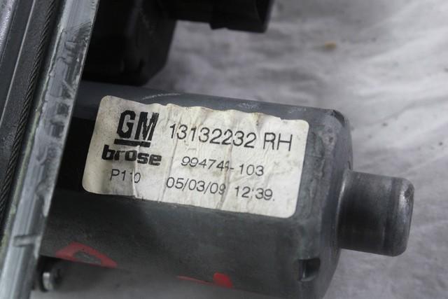 MEHANIZEM DVIGA ZADNJIH STEKEL  OEM N. 18689 SISTEMA ALZACRISTALLO PORTA POSTERIORE ELETT ORIGINAL REZERVNI DEL OPEL ZAFIRA B A05 M75 R (04/2008 - 2011) DIESEL LETNIK 2009