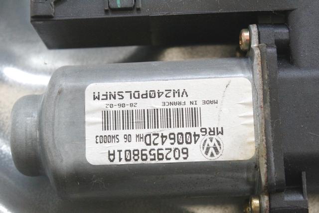 MEHANIZEM DVIGA SPREDNJIH STEKEL  OEM N. 16332 SISTEMA ALZACRISTALLO PORTA ANTERIORE ELETTR ORIGINAL REZERVNI DEL VOLKSWAGEN POLO 9N R (2005 - 10/2009) BENZINA LETNIK 2005