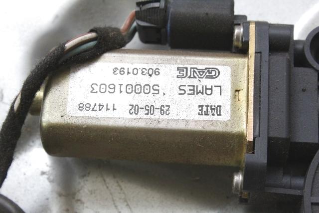 MEHANIZEM DVIGA SPREDNJIH STEKEL  OEM N. 17909 SISTEMA ALZACRISTALLO PORTA ANTERIORE ELETTR ORIGINAL REZERVNI DEL FIAT STILO 192 BER/SW (2001 - 2004) DIESEL LETNIK 2004