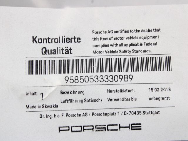 MASKA ODBIJACA OEM N. 958505333309B9 ORIGINAL REZERVNI DEL PORSCHE CAYENNE 92A MK2 (2010 - 2017) DIESEL LETNIK 2016