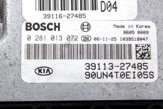 KOMPLET ODKLEPANJE IN VZIG  OEM N. 19752 KIT ACCENSIONE AVVIAMENTO ORIGINAL REZERVNI DEL KIA CARENS UN MK3 (2006 - 2013) DIESEL LETNIK 2008