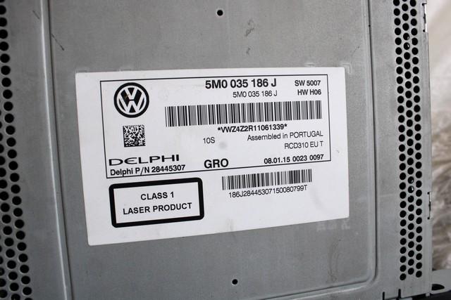 RADIO CD / OJACEVALNIK / IMETNIK HIFI OEM N. 5M0035186J ORIGINAL REZERVNI DEL VOLKSWAGEN POLO 6R1 6C1 (06/2009 - 02/2014) DIESEL LETNIK 2010