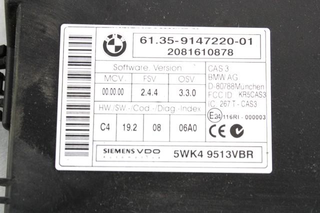 KOMPLET ODKLEPANJE IN VZIG  OEM N. 25482 KIT ACCENSIONE AVVIAMENTO ORIGINAL REZERVNI DEL BMW SERIE 3 BER/SW/COUPE/CABRIO E90/E91/E92/E93 (2005 -2009) DIESEL LETNIK 2008