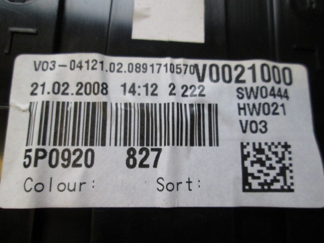 KILOMETER STEVEC OEM N. 110080000000 ORIGINAL REZERVNI DEL SEAT ALTEA XL 5P5 (2007 - 02/2009) BENZINA/GPL LETNIK 2008