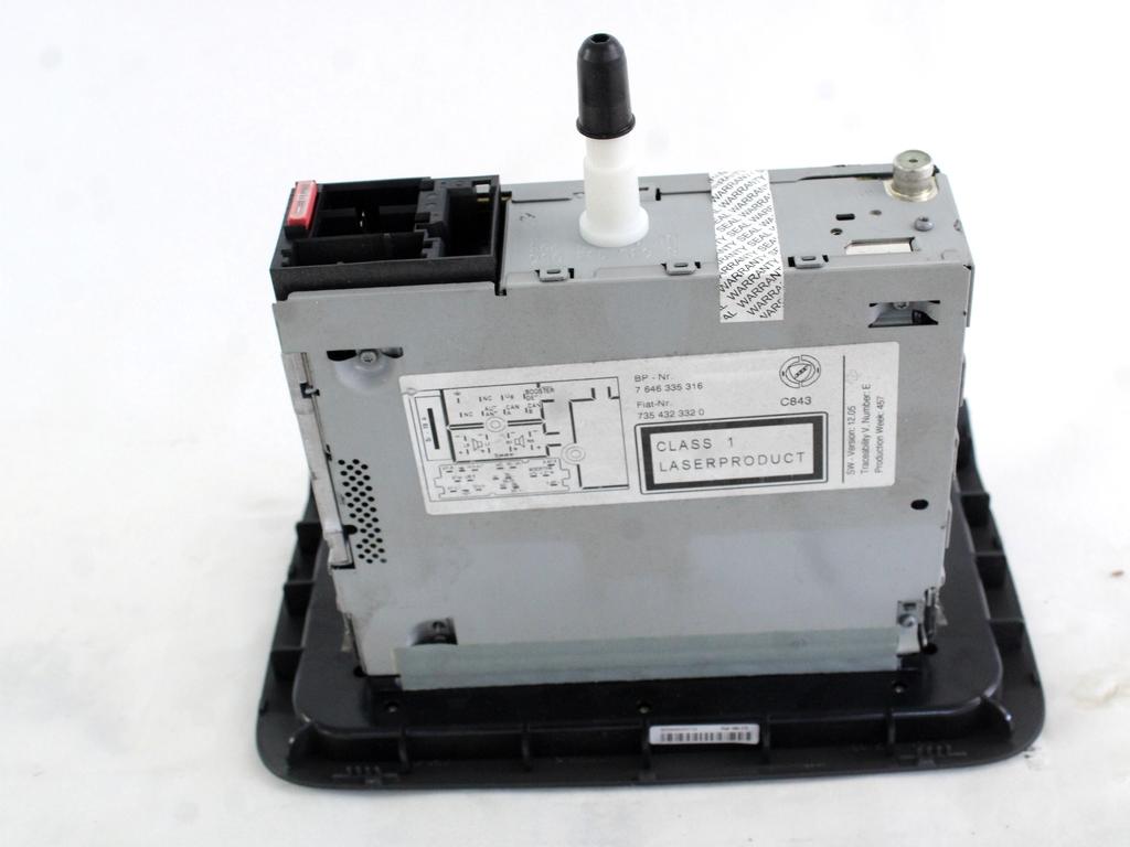 RADIO CD / OJACEVALNIK / IMETNIK HIFI OEM N. 735432332 ORIGINAL REZERVNI DEL FIAT CROMA 194 MK2 R (11-2007 - 2010) DIESEL LETNIK 2007