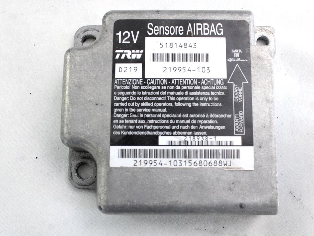 KIT AIRBAG KOMPLET OEM N. 18904 KIT AIRBAG COMPLETO ORIGINAL REZERVNI DEL FIAT CROMA 194 MK2 R (11-2007 - 2010) DIESEL LETNIK 2007