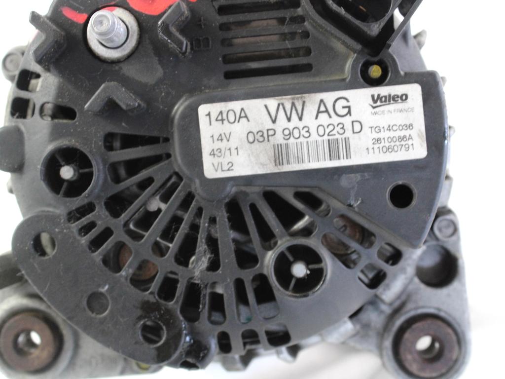 ALTERNATOR OEM N. 03P903023D ORIGINAL REZERVNI DEL VOLKSWAGEN POLO 6R1 6C1 (06/2009 - 02/2014) DIESEL LETNIK 2011