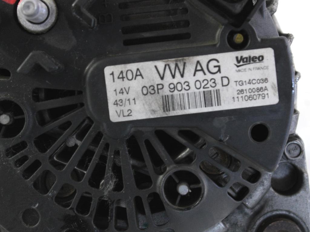 ALTERNATOR OEM N. 03P903023D ORIGINAL REZERVNI DEL VOLKSWAGEN POLO 6R1 6C1 (06/2009 - 02/2014) DIESEL LETNIK 2011