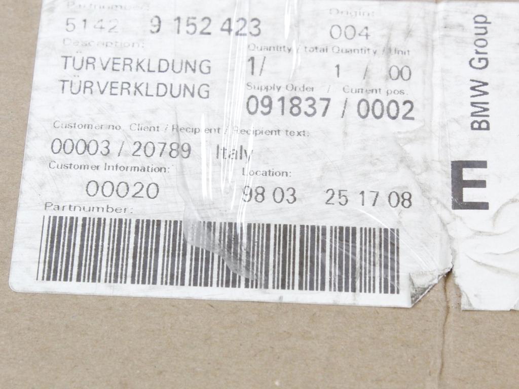 VRATNI PANEL OEM N. PNPSPBWSR3E91SW5P ORIGINAL REZERVNI DEL BMW SERIE 3 BER/SW/COUPE/CABRIO E90/E91/E92/E93 (2005 -2009) DIESEL LETNIK 2005