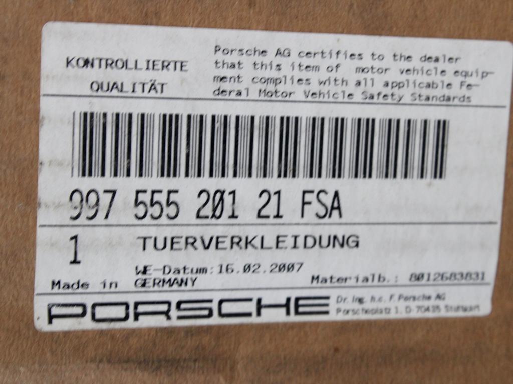 NOTRANJA OBLOGA SPREDNJIH VRAT OEM N. SEASPPS911997RCB2P ORIGINAL REZERVNI DEL PORSCHE 911 997 R (2008 - 2012)BENZINA LETNIK 2010