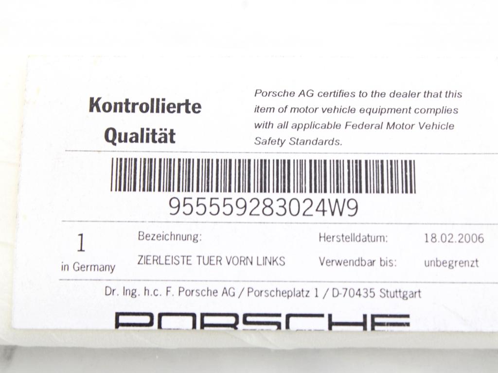 ZUNANJI PROFILI IN LETVE OEM N. 955559283024W9 ORIGINAL REZERVNI DEL PORSCHE CAYENNE 9PA MK1 (2003 -2008) BENZINA LETNIK 2007