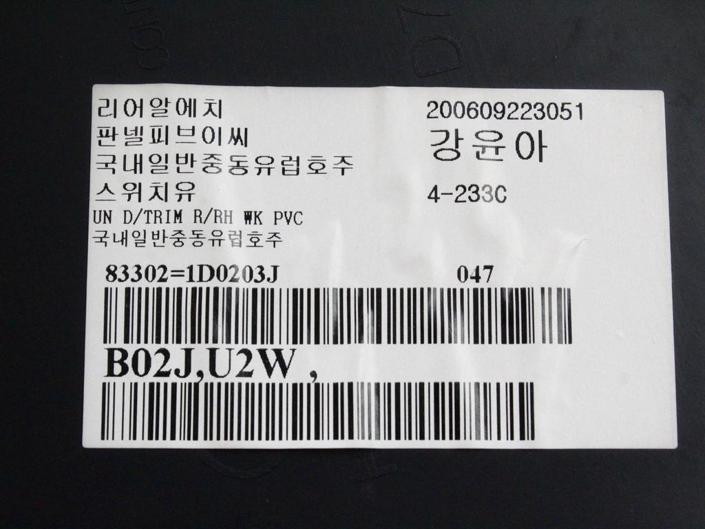 VRATNI PANEL OEM N. PNPDPKICARENSUNMK3MV5P ORIGINAL REZERVNI DEL KIA CARENS UN MK3 (2006 - 2013) DIESEL LETNIK 2008