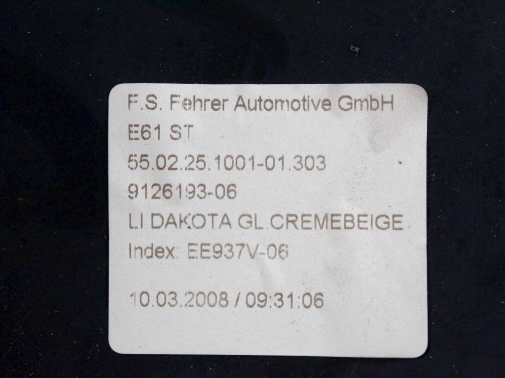 LATVIJSKI STRANSKI SEDEZI ZA ZADNJE SEDEZE OEM N. (D)22667 FIANCHETTI LATERALI SEDILI POSTERIORI ORIGINAL REZERVNI DEL BMW SERIE 5 E60 E61 (2003 - 2010) DIESEL LETNIK 2008