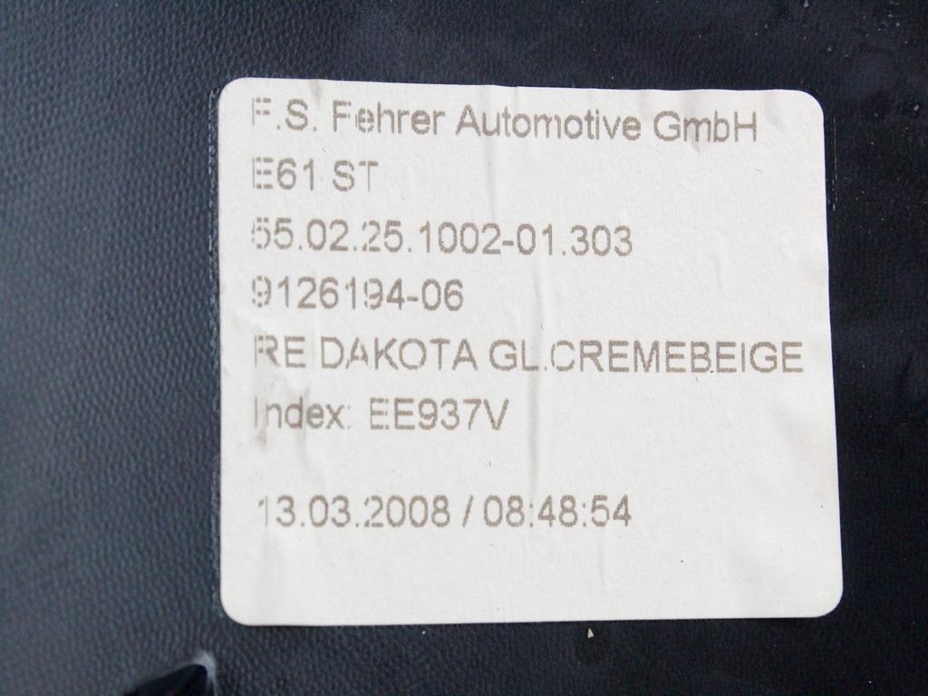 LATVIJSKI STRANSKI SEDEZI ZA ZADNJE SEDEZE OEM N. (D)22667 FIANCHETTI LATERALI SEDILI POSTERIORI ORIGINAL REZERVNI DEL BMW SERIE 5 E60 E61 (2003 - 2010) DIESEL LETNIK 2008