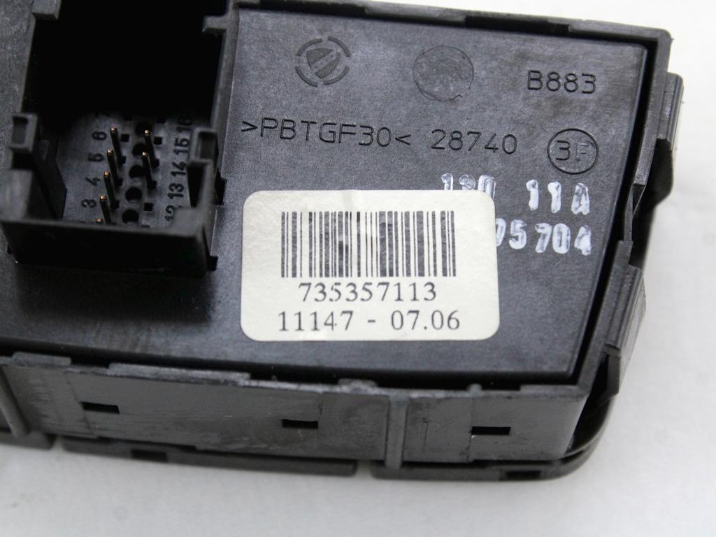 STIKALO VARNOSTNIH ZMIGAVCEV  OEM N. 735357113 ORIGINAL REZERVNI DEL FIAT PANDA 169 R (2009 - 2011) DIESEL LETNIK 2011