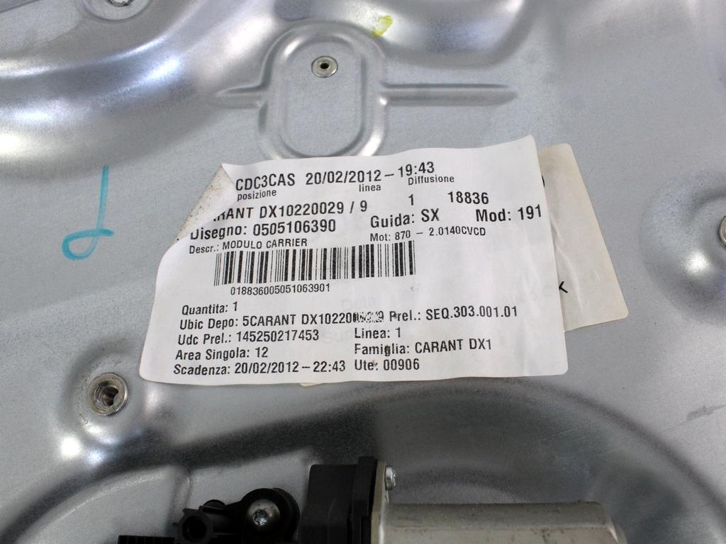 MEHANIZEM DVIGA SPREDNJIH STEKEL  OEM N. 2159 SISTEMA ALZACRISTALLO PORTA ANTERIORE ELETTRI ORIGINAL REZERVNI DEL ALFA ROMEO GIULIETTA 940 (2010 - 2020) DIESEL LETNIK 2012