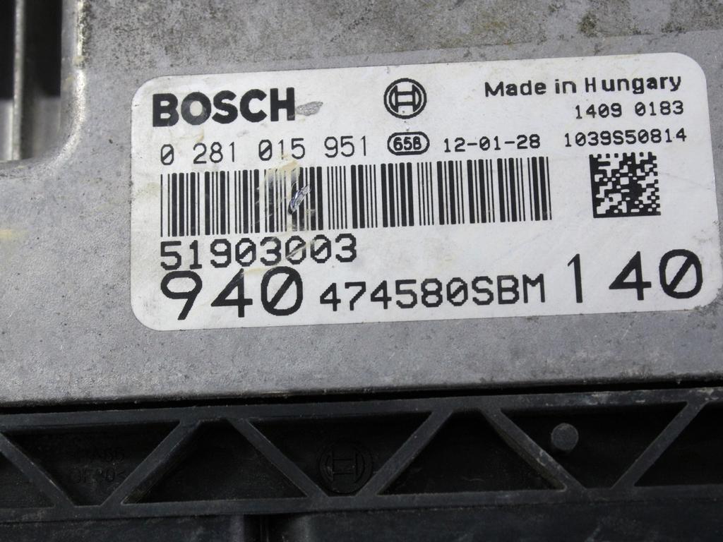 KOMPLET ODKLEPANJE IN VZIG  OEM N. 2159 KIT ACCENSIONE AVVIAMENTO ORIGINAL REZERVNI DEL ALFA ROMEO GIULIETTA 940 (2010 - 2020) DIESEL LETNIK 2012