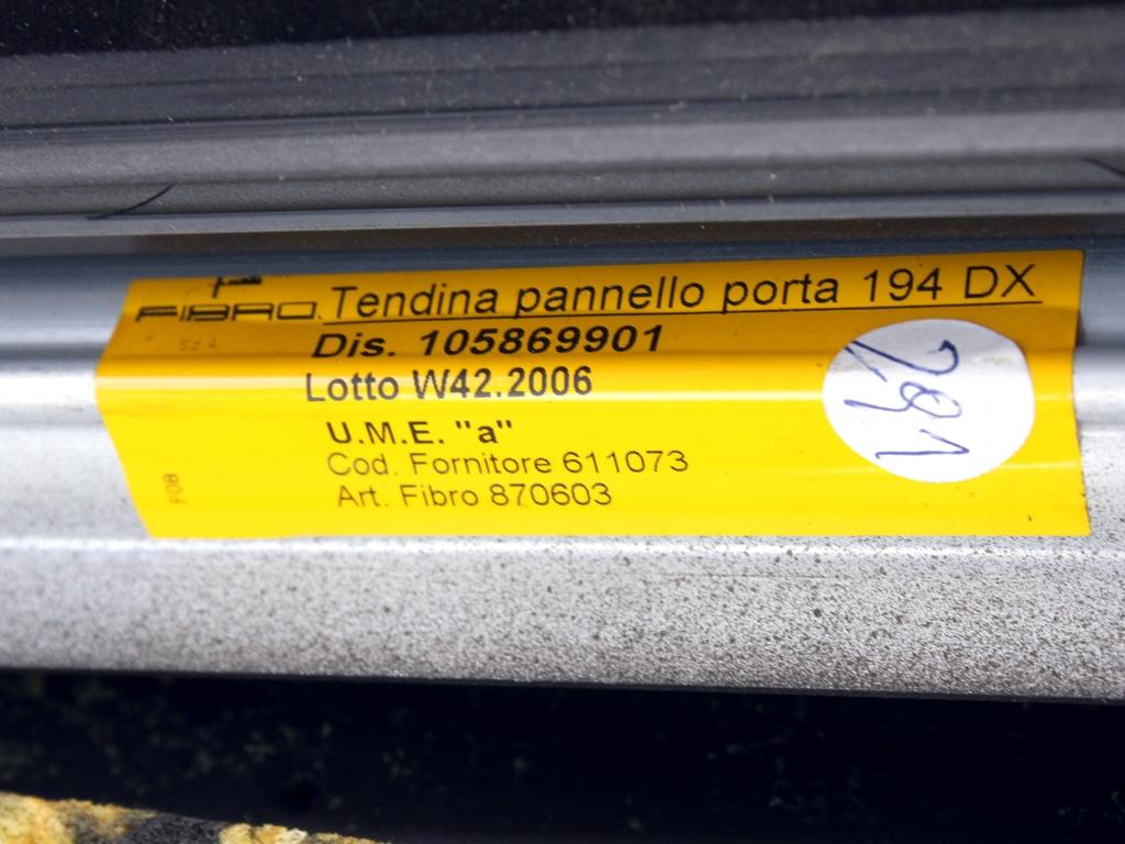 VRATNI PANEL OEM N. PNPDPFTCROMA194MK2SW5P ORIGINAL REZERVNI DEL FIAT CROMA 194 MK2 (2005 - 10/2007)  DIESEL LETNIK 2007