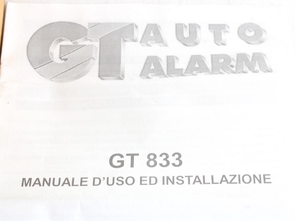 RACUNALNIK AVTOALARMA/BLOKADA MOTORJA OEM N. GT400833 ORIGINAL REZERVNI DEL  LETNIK