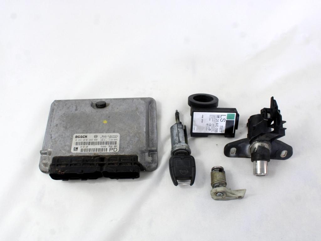 KOMPLET ODKLEPANJE IN VZIG  OEM N. 15333 KIT ACCENSIONE AVVIAMENTO ORIGINAL REZERVNI DEL OPEL ZAFIRA A T98 (1999 - 2005) DIESEL LETNIK 2002