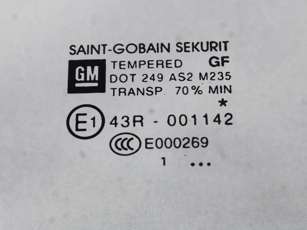 STEKLO SPREDNJIH DESNIH VRAT OEM N. 13188460 ORIGINAL REZERVNI DEL OPEL CORSA D R S07 (02/2011 - 2014) BENZINA/GPL LETNIK 2011